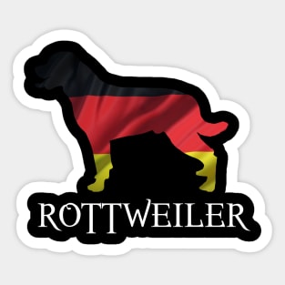 German Rottweiler - Silhouette German flag Sticker